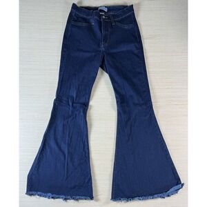 Judy Blue 7/28 Flare Jeans Dark Wash 30" Inseam Women's Raw Hem‎ Style #8396